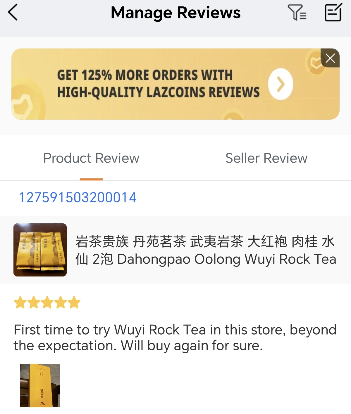 Lazada customer review screenshot 3