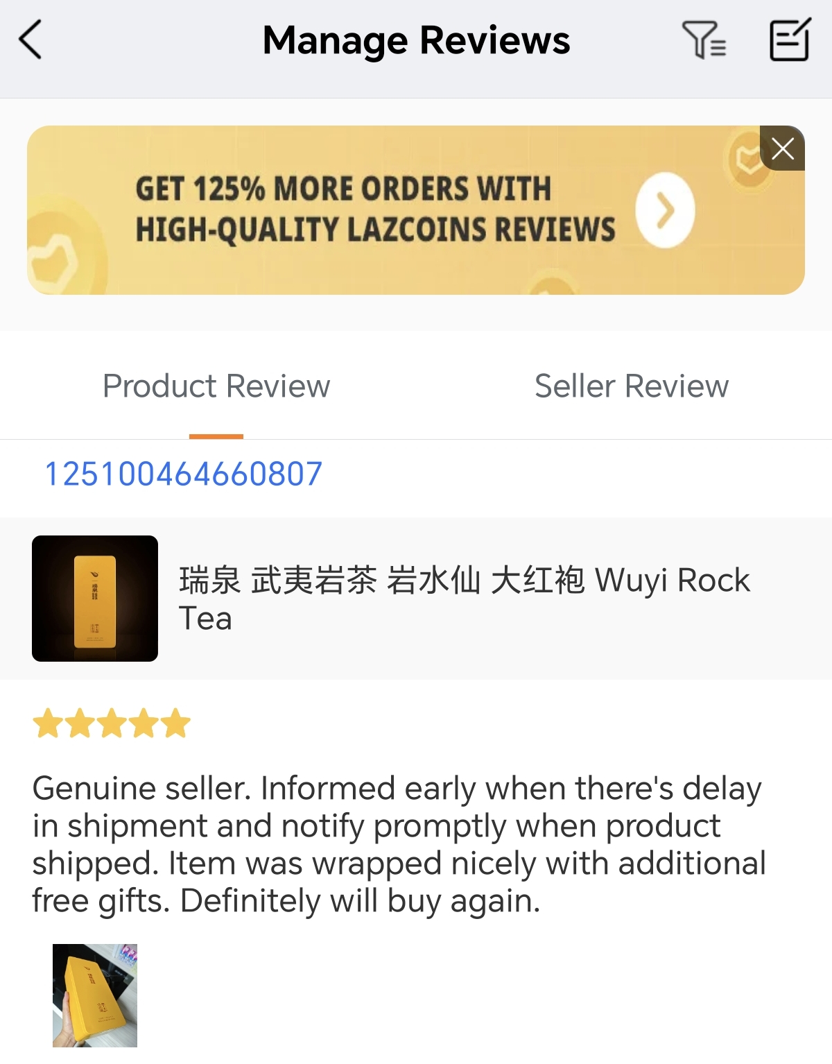 Lazada customer review screenshot 4