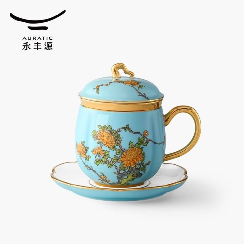 AURATIC Lady Porcelain in West Lake Blue Tea Cup