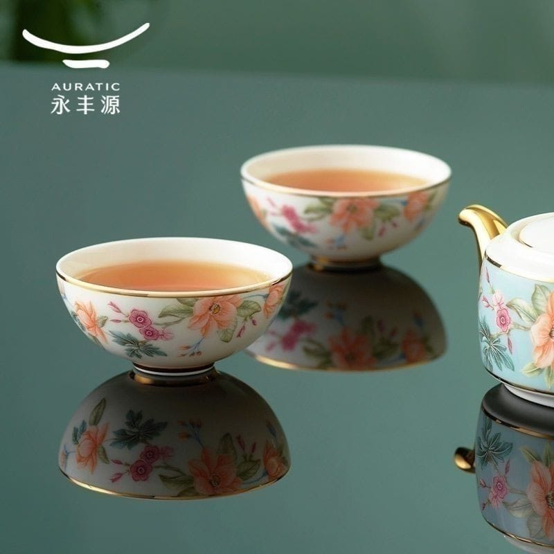 AURATIC Sky Blue Era 4-piece high-grade coffee/afternoon tea set
