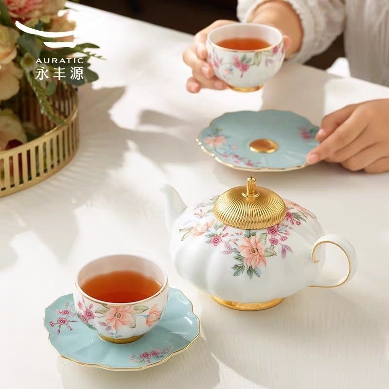 AURATIC Sky Blue Era 6-piece high-grade coffee/afternoon tea set