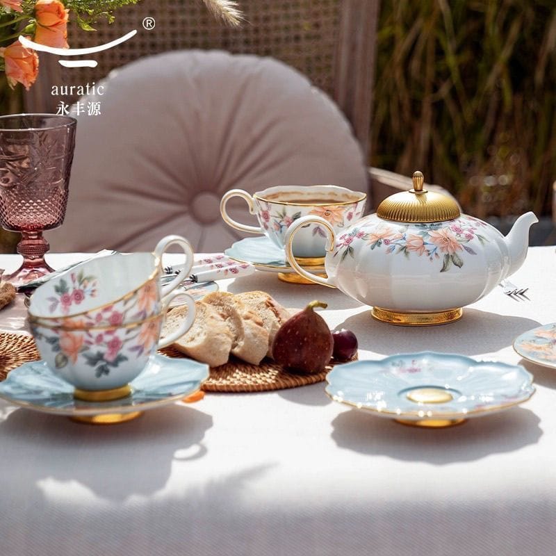 AURATIC Sky Blue Era 26-piece high-grade coffee/afternoon tea set