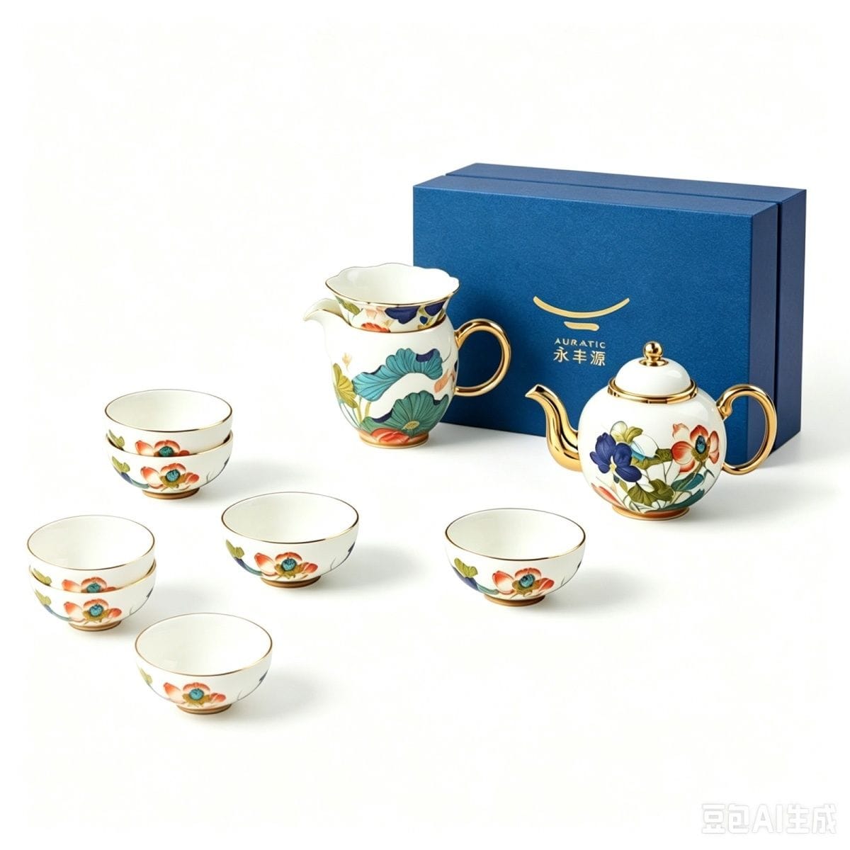 AURATIC Happiness Harmony 8-Piece Tea Set