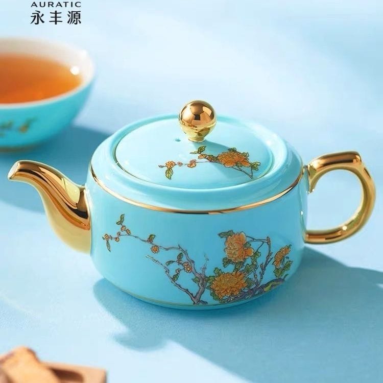 AURATIC Lady Porcelain West Lake Blue Travel Tea Set