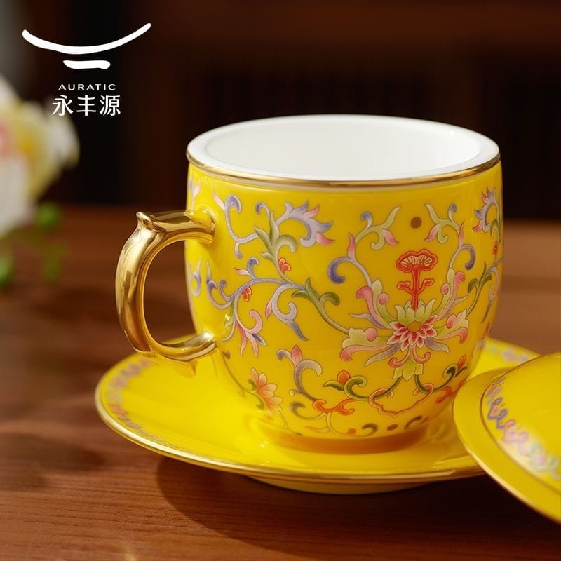 AURATIC Painted Enamel Porcelain Gaiwan