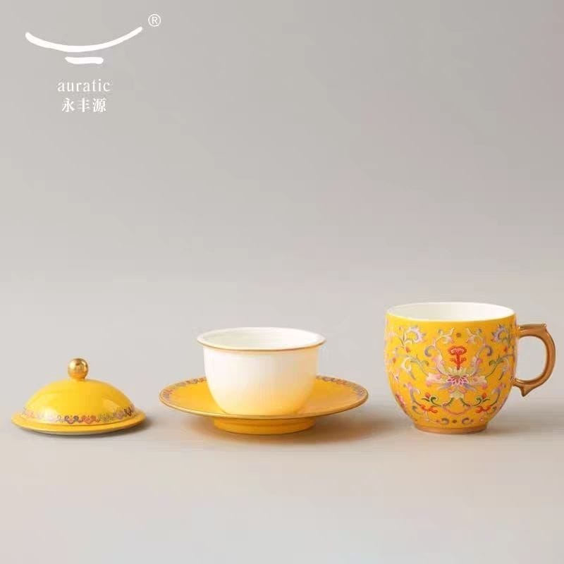 AURATIC Painted Enamel Porcelain Gaiwan